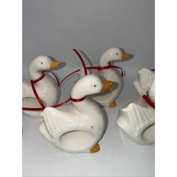 Geese Porcelain Napkin Holders 6 As Is - Picture 5 of 7